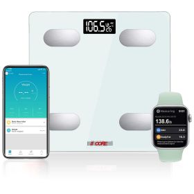 Smart Digital Bathroom Weighing Scale with Body Fat and Water Weight for People; Bluetooth BMI Electronic Body Analyzer Machine; 400 lbs.5 Core (Material Type: )